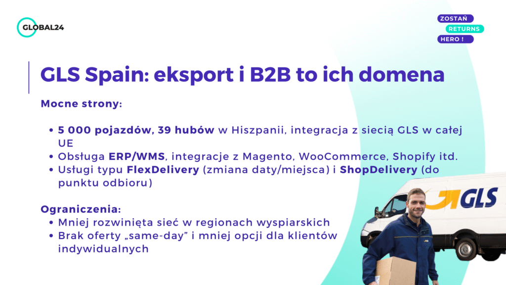 GLS Spain eksport i B2B to ich domena