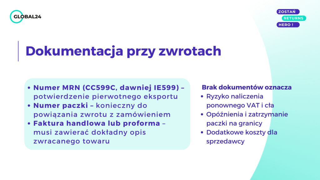 Dokumentacja przy zwrotach z Wielkiej Brytanii