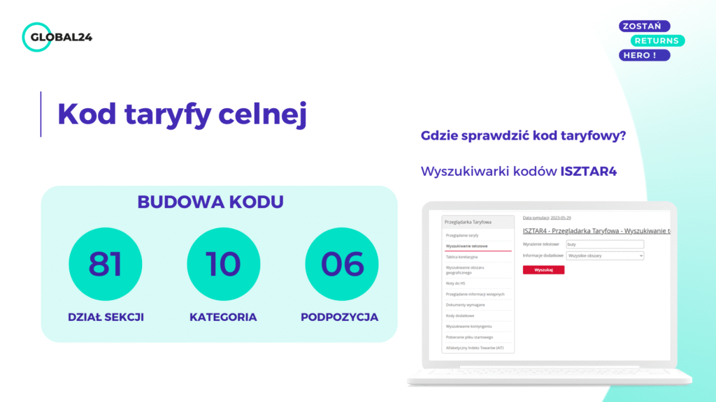 Kod taryfy celnej przy sprzedaży do Wielkiej Brytanii